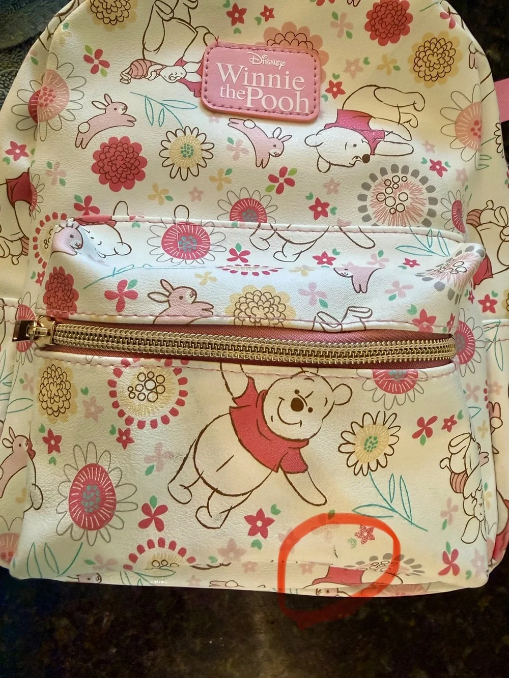Disney Winnie the Pooh Kids Pink Floral Backpack